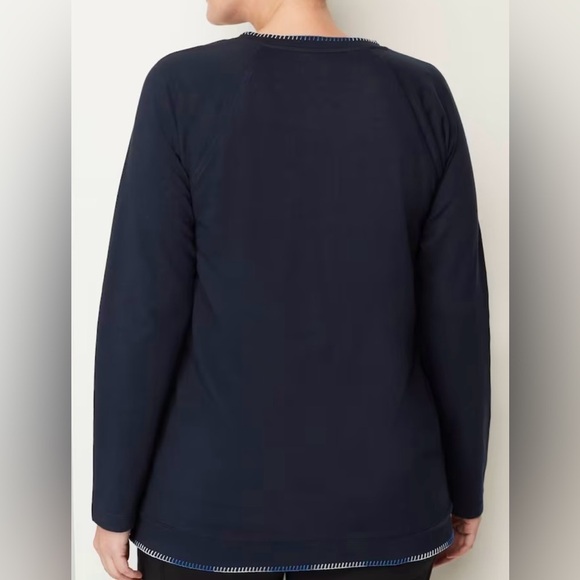 J. Jill Fit Ombré-Stitched Tunic Sweatshirt Medium with Pockets - Picture 5 of 11